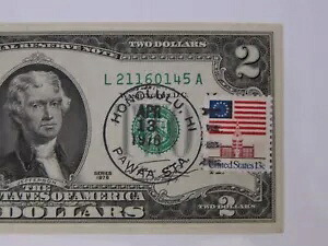 1976 Uncir $2 FRN Bicentennial ハワイ 1 日目スタンプ付き #L21160145A *連続オプション