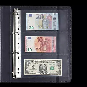 紙幣コレクション用 100 枚の通貨ページ - 3 ポケット通貨スロット