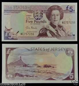 ジャージー州紙幣 5 ポンド 2000 UNC