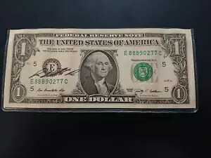 2009 年ローサ グマタオタオ リオス サイン入り未流通連邦準備銀行券 $1