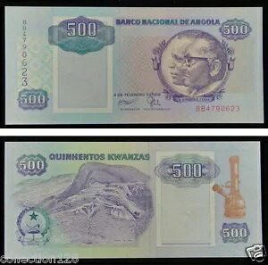 アンゴラ紙幣 500 クワンザ 1991 UNC