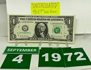 誕生日/記念日ドル 1974 年 9 月 4 日。派手なシリアル番号は未流通