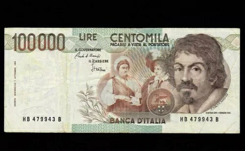 イタリア 100,000 100000 リラ 1983 P-110 VF (接頭辞 HB \\ B ) VF