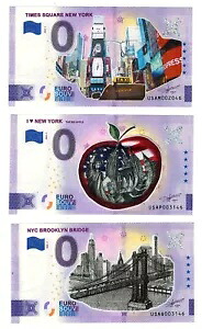 0ユーロお土産メモ ニューヨーク USA (3) I love NY、ブルックリンブリッジ、タイムズスクエア