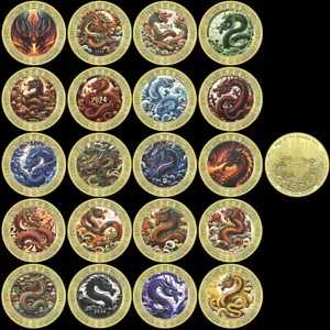 2024 中国ドラゴン年 20 スタイル記念メダルクリエイティブ金貨ギフト 40,755円