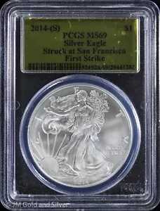 2014-S $1 アメリカン シルバー イーグル PCGS MS 69 |ファーストストライク非流通UNC BU