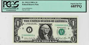 1981A $1 連邦準備銀行券 - fr.1912-I (ミネアポリス) PCGS 68 PPQ - なし細かい