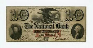 1861 年 $10 国立銀行 - ロードアイランド州プロビデンス (CTFT.) 紙幣