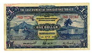 トリニダード・トバゴ ... P-5d ... 1 ドル ... 1.7.1948 ... *VF++* 45,540円