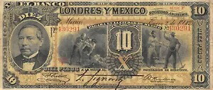 メキシコ 10 ペソ 1.2.1912 シリーズ F 流通紙幣 G29