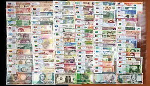 100 か国の世界紙幣外国紙幣 UNC フラグコレクション 45,540円