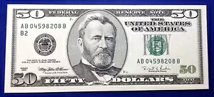1996 年 $50 連邦準備銀行紙幣 Fr-2126-B ニューヨーク未流通 45,540円