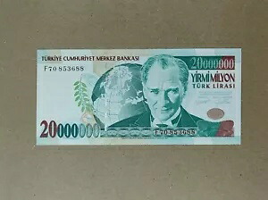 トルコ 20000000 20,000,000 - 2000 万トルコ リラ 1970 ND 2000 ピック 215 UNC