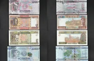 Banque Centrale De La Republique De Guinee 9 枚の紙幣のロット