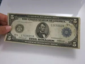 1914 ラージ $5 ブルー シール FRN サンフランシスコ #L3876002A 45,540円