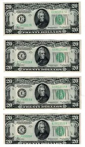 1934 年 20 ドルの連邦準備金制度。リッチモンドダークミュール/各価格に注意してください。