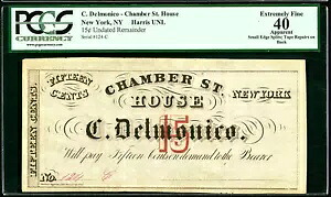 NY 15￠ ニューヨークシティ C デルモニコ - Chamber Street House PCGS XF40 残り