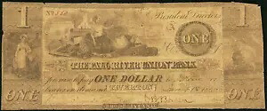 RI $1 TIVERTON ロードアイランド フォールリバー ユニオンバンク 1837 年 1 月 31 日 Haxby RI-495 A5