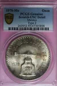 1978年 - MO PCGS 純正 T2 スクラッチ - UNC 詳細 メキシコ 1 Onza!! #B47855