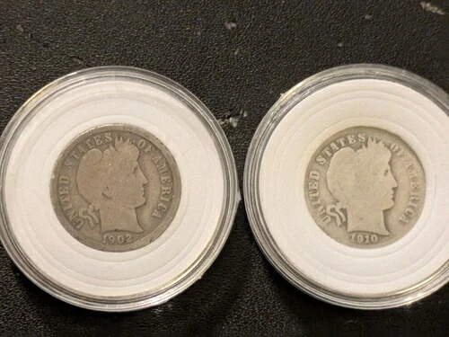 1902- O / 1910- P バーバーダイム 90% 銀貨!! 10セント 状態良好｜WORLD RESOURCE【QUEEN店】 20,020円