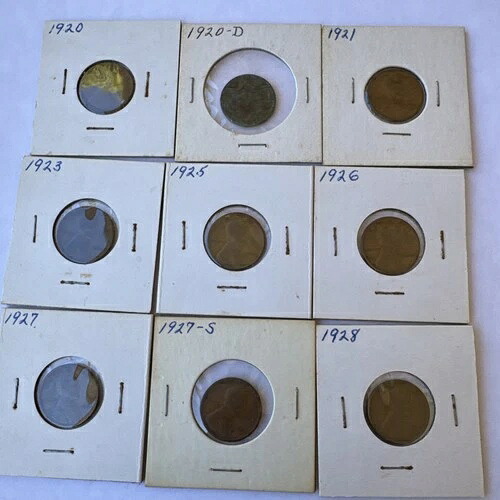 リンカーンヘッド小麦ペニー 1920-1928 流通ロット 9枚｜WORLD RESOURCE【QUEEN店】 20,020円