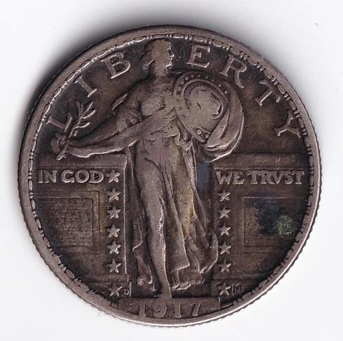 アメリカ合衆国 1917年 25セント 25セント銀貨 スタンディングリバティ .900 シルバー