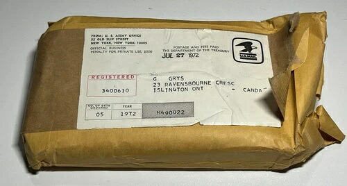 1972年 5枚セット(USPS封筒入り)米国造幣局発行
