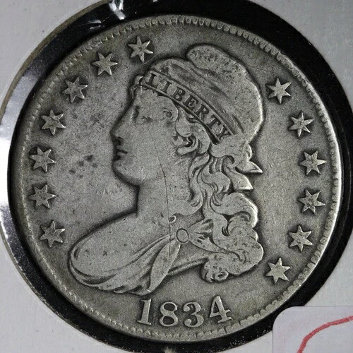 1834年 キャップドバスト シルバーハーフドル VF E287 XAMM|WORLD RESOURCE【QUEEN店】