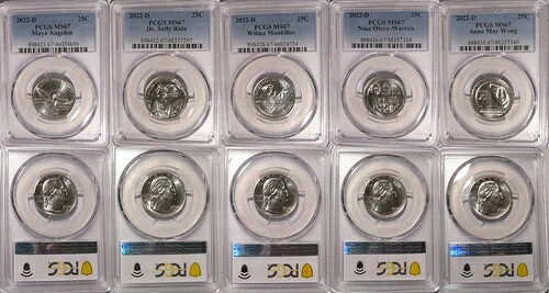 2022年 D マヤ サリー ウィルマ ニーナ アンナ 5枚セット PCGS MS67 女性用クォーター 25セント｜WORLD RESOURCE【QUEEN店】