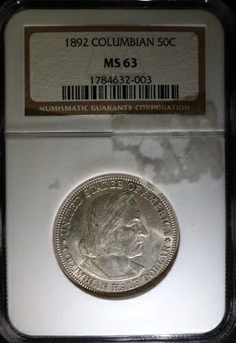 1892年コロンビア万国博覧会銀貨ハーフドル NGC MS63|WORLD RESOURCE【QUEEN店】