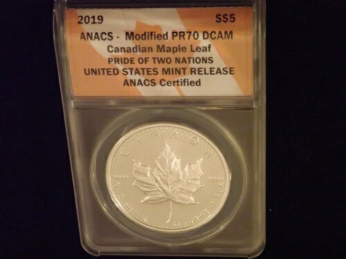 2019年 $5 メープルリーフ ANACS MS 70｜WORLD RESOURCE【QUEEN店】