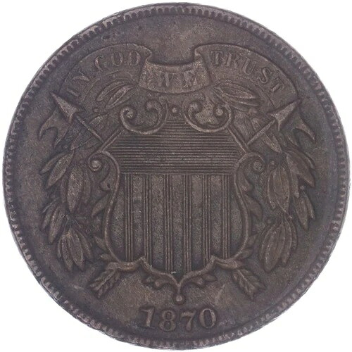 1870年（P）2セント硬貨 非常に良好な状態 VF 写真参照 J197｜WORLD RESOURCE【QUEEN店】