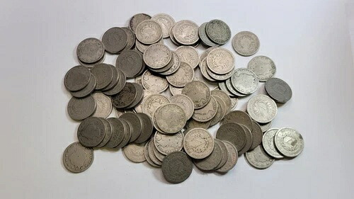100枚セット（無選別） - 良質リバティヘッド 5セントVニッケル No.5｜WORLD RESOURCE【QUEEN店】