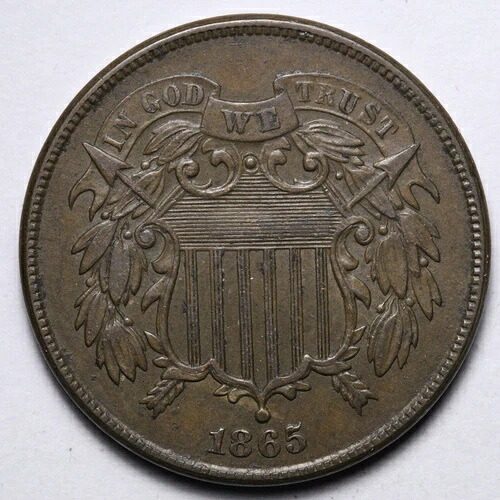 1865年 2セント硬貨 UNC *未流通* MS E201 UZLT|WORLD RESOURCE【QUEEN店】