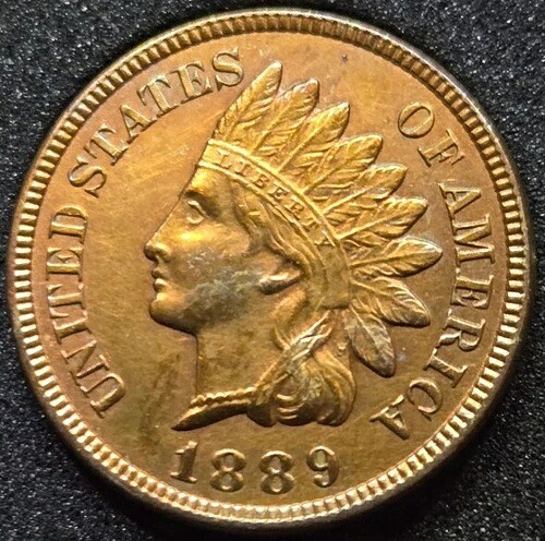1889年インディアンヘッドペニー - 流通量少 赤/茶｜WORLD RESOURCE【QUEEN店】