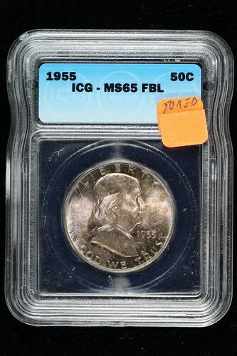 1955年 フランクリン ハーフダラー トーン ICG MS 65 FBL 3Y1J|WORLD RESOURCE【QUEEN店】