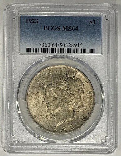1923年 ピース シルバードル コイントーン PCGS MS 64 (10) N-｜WORLD RESOURCE【QUEEN店】