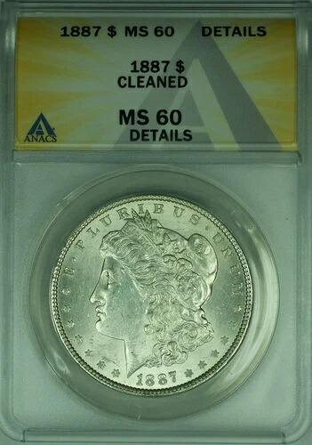 1887年 モルガン銀貨 S$1 ANACS MS-60 詳細クリーニング済み (26A)|WORLD RESOURCE【QUEEN店】