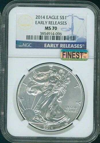 2014年 シルバーイーグルドル NGC MS70 E.R. MAC品質|WORLD RESOURCE【QUEEN店】