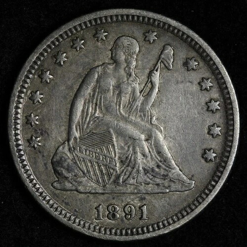 1891年 自由の女神座像 シルバークォーター XF/AU E206 T-｜WORLD RESOURCE【QUEEN店】 46,860円