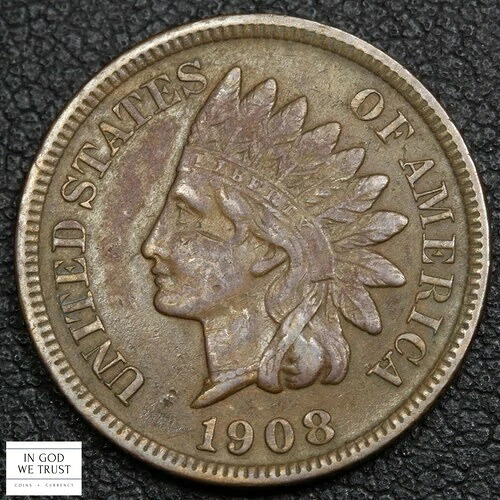 1908年 S インディアンヘッド銅セント 1C-|WORLD RESOURCE【QUEEN店】