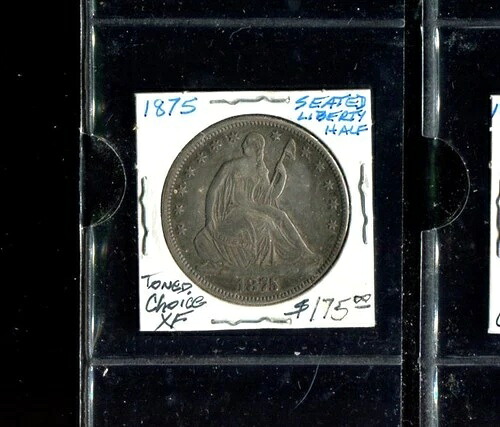 座った自由の女神ハーフ $1/2 ドル 1875 選択肢XF考え-｜WORLD RESOURCE【QUEEN店】
