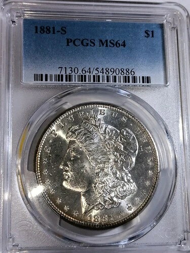 1881-S PCGS MS64 モルガン・ダラーが鑑定済み！白く輝く美しいコイン！｜WORLD RESOURCE【QUEEN店】