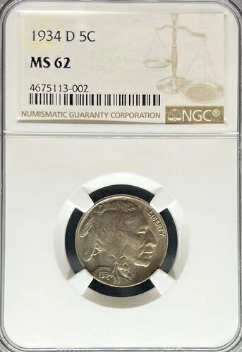 1934-D バッファローニッケル MS62 NGC (#PA4675113002)|WORLD RESOURCE【QUEEN店】