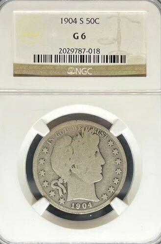 1904-S バーバー ハーフダラー G6 NGC (#PA2029787018)|WORLD RESOURCE【QUEEN店】