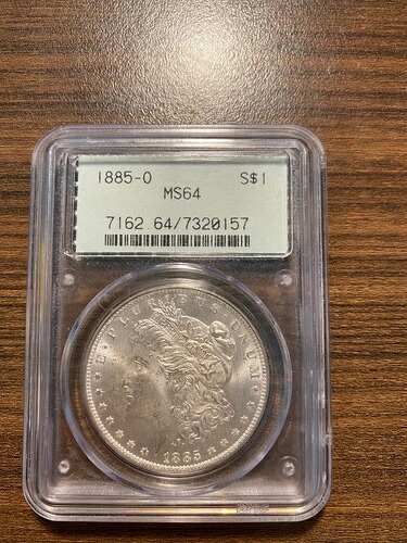 1885-O モルガン銀貨 $1 PCGS ミントステート 64 MS 64 オールドグリーンホルダー｜WORLD RESOURCE【QUEEN店】