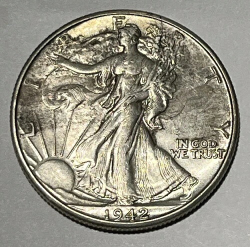 1942年 D 50C ダブルダイウォーキングリバティシルバーコイン｜WORLD RESOURCE【QUEEN店】