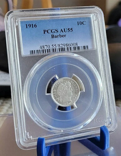 1916年 バーバーダイム PCGS AU55｜WORLD RESOURCE【QUEEN店】