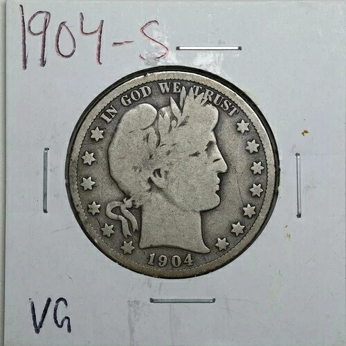 1904年-S 50セントバーバーハーフドル VGコンサルタント #02487-|WORLD RESOURCE【QUEEN店】