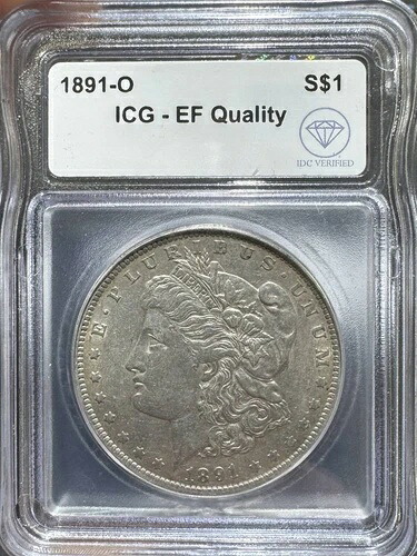 1891 O モルガン銀貨 ICG EF 品質 IDC 検証済み|WORLD RESOURCE【QUEEN店】